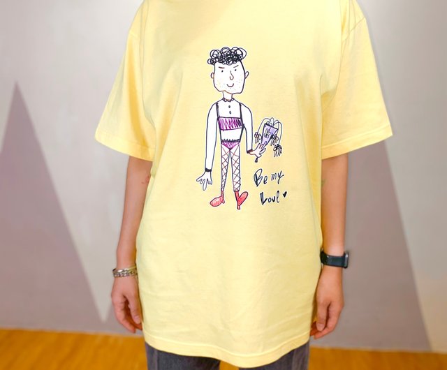 オリジナル手描きTシャツ モノポリー 国境なき愛 世界に疲れた男女シリーズ - ショップ missparty Tシャツ - Pinkoi