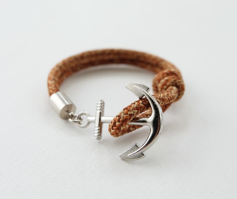 Anchor bracelet / brown paracord - สร้อยข้อมือ - กระดาษ สีนำ้ตาล
