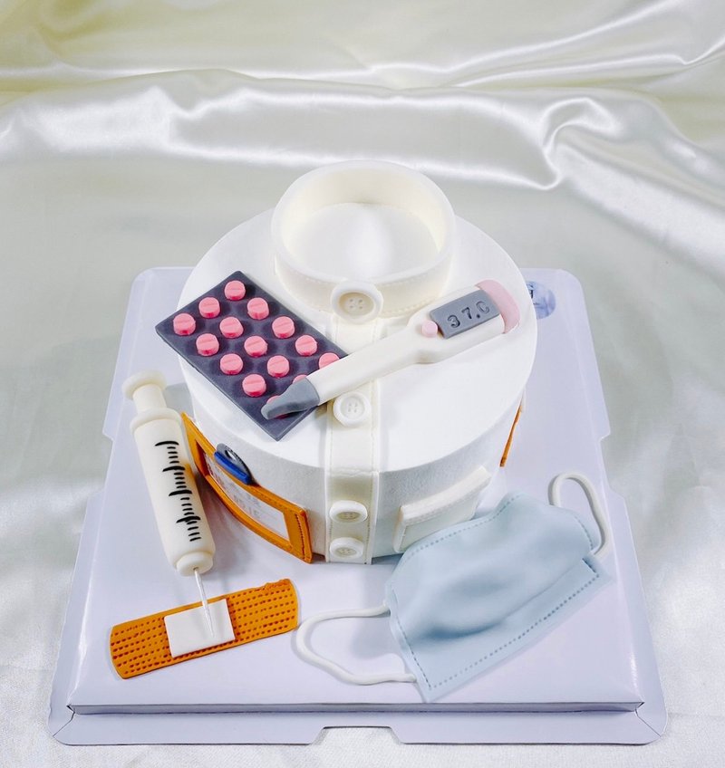 護理師 護士 醫生 生日蛋糕 蛋糕 甜點 彌月 客製化 6吋 面交 - 蛋糕/甜點 - 新鮮食材 白色