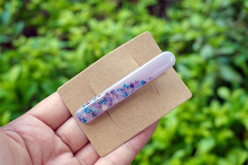 【Wisteria Pass】Handmade glue hairpin - เครื่องประดับผม - เรซิน สีม่วง