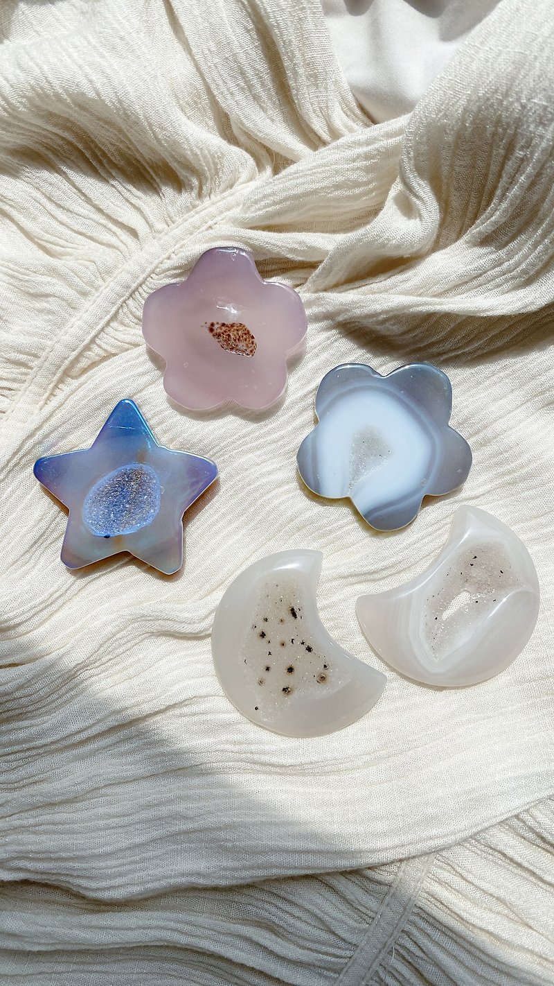 可愛瑪瑙原石水晶碟 - 擺飾/家飾品 - 水晶 白色