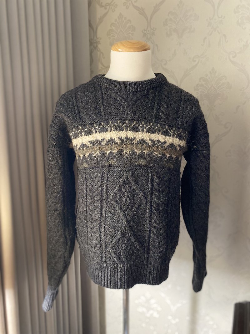 Unisex Irish Vintage Sweater - Men's Sweaters - Wool Gray