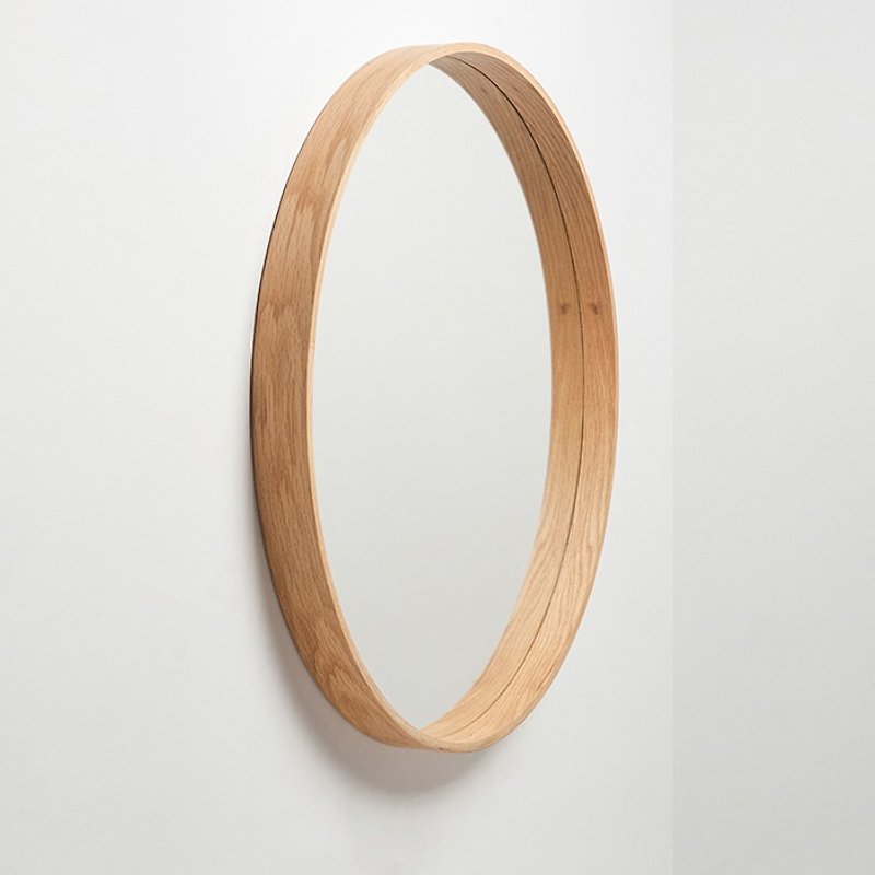 The Mirrorホワイトオーク材の丸鏡 L │ - その他の家具 - 木製 カーキ