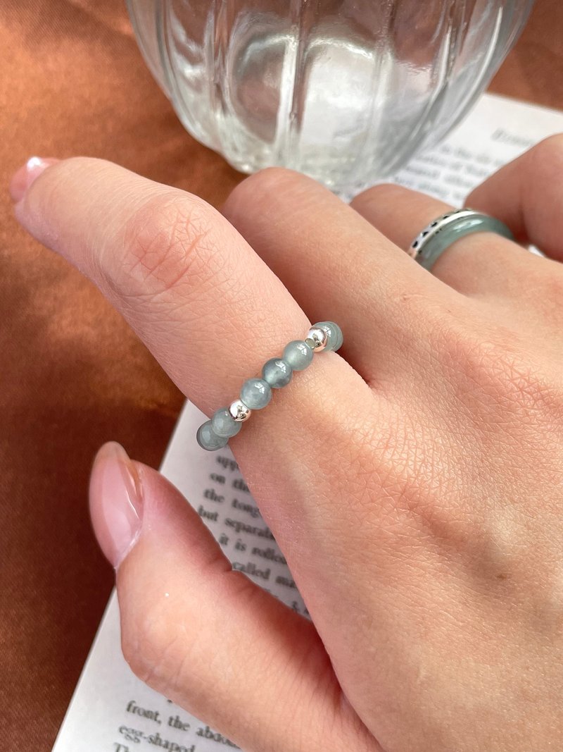 Ice blue water natural Guatemala grade A jade ring - แหวนทั่วไป - หยก 