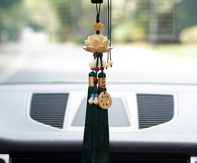 Bodhi Lotus Beading Car Rearview Mirror Hanging Ornament Accessory Pendant  Decor