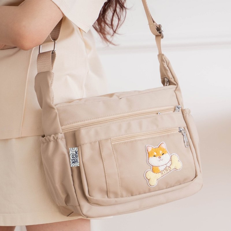 Treasure bag Shiba Inu baby towel embroidered light waterproof multi-layer cross-body bag [33002901] - Messenger Bags & Sling Bags - Waterproof Material 