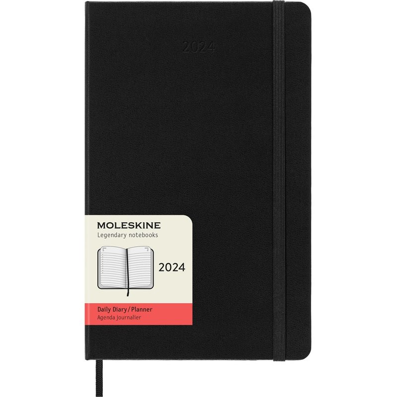 _勿上架_MOLESKINE 2024 日記手帳 12M 硬殼 L 型黑 燙金服務 - 筆記本/手帳 - 紙 黑色