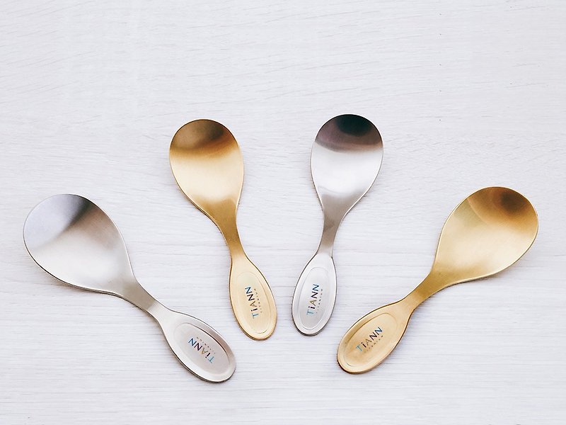 [Special Offer - Refurbished] Pure Titanium Small Spoon Original Color Safe and Non-toxic (Children's Spoon/Pudding - ช้อนส้อม - โลหะ 