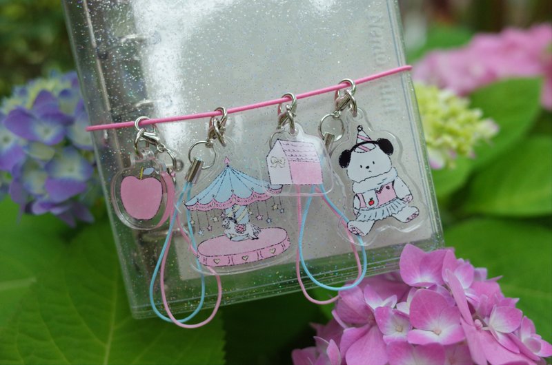 Acrylic pendant pink apple house bear carousel acrylic pendant - อื่นๆ - อะคริลิค หลากหลายสี