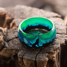 ウッド レジン リング グロー ハンドメイド 結婚指輪 2個 ノルウェー