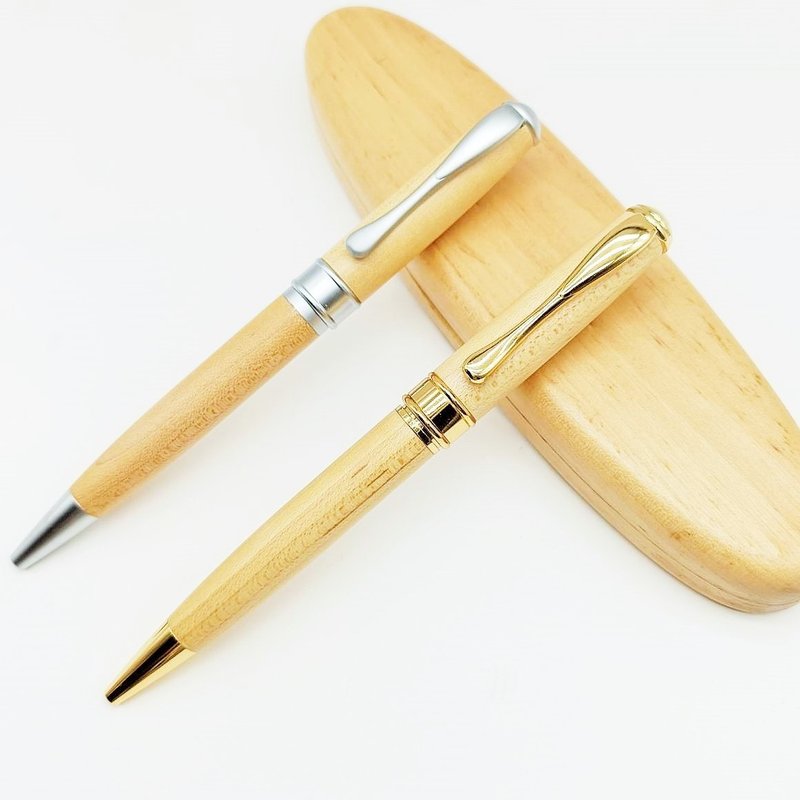 Classic Wooden Pen | Maple | Koa | Solid Wood (Not Veneer) | Ballpoint Pen | Parker-style Refill | Includes Presentation Box | Koa Wood - อุปกรณ์เขียนอื่นๆ - ไม้ 