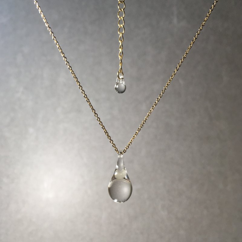 -雫-　ネックレス - 項鍊 - 玻璃 白色