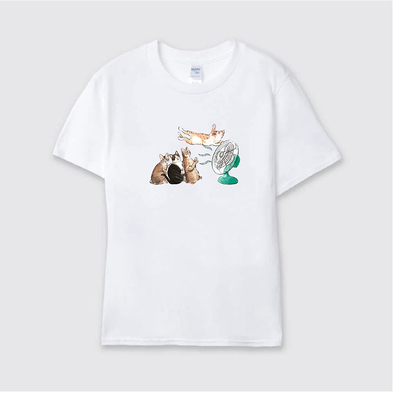 Summer memory electric fan T-shirt - Unisex Hoodies & T-Shirts - Cotton & Hemp White