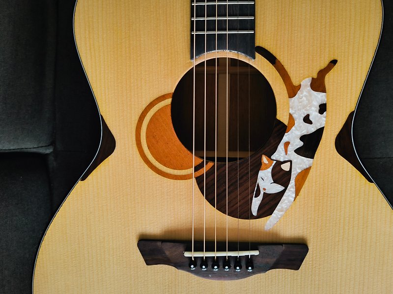 台灣品牌 三花貓 38寸面單板旅行木吉他 - 吉他/樂器 - 木頭 咖啡色