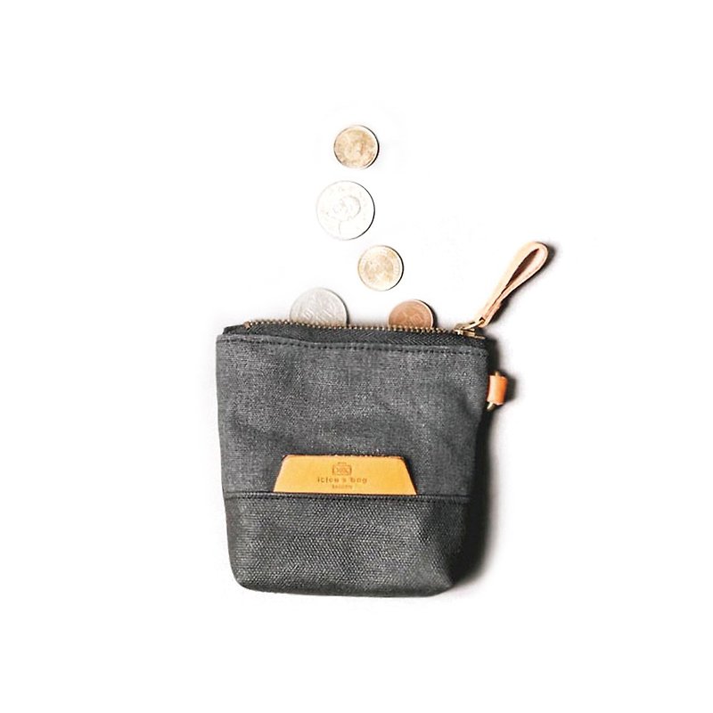 點子包【icleaXbag】皮革個性零錢包 收納包 小菸袋 簡約灰/單寧藍 DG23 - 零錢包/小錢包 - 其他材質 