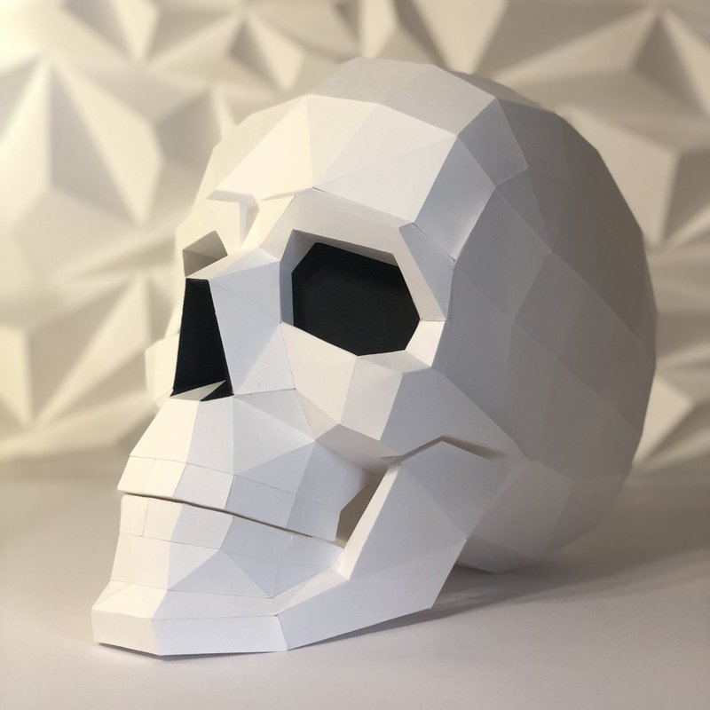 Skull Papercraft, Halloween, Pdf, Gurko, Pepakura, Template, 3D Origami - 手工藝教學/工具書 - 其他材質 