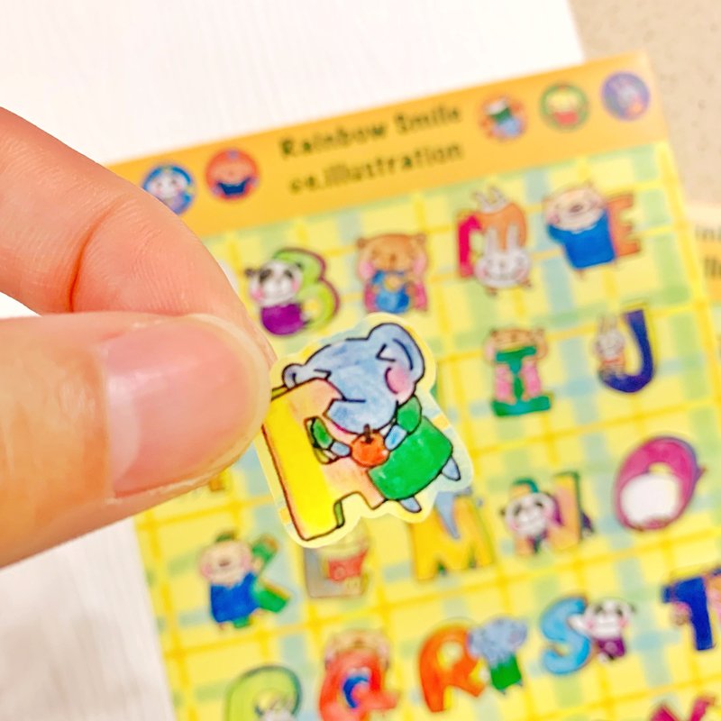 Rainbow Smile Alphabet Sticker - สติกเกอร์ - กระดาษ หลากหลายสี