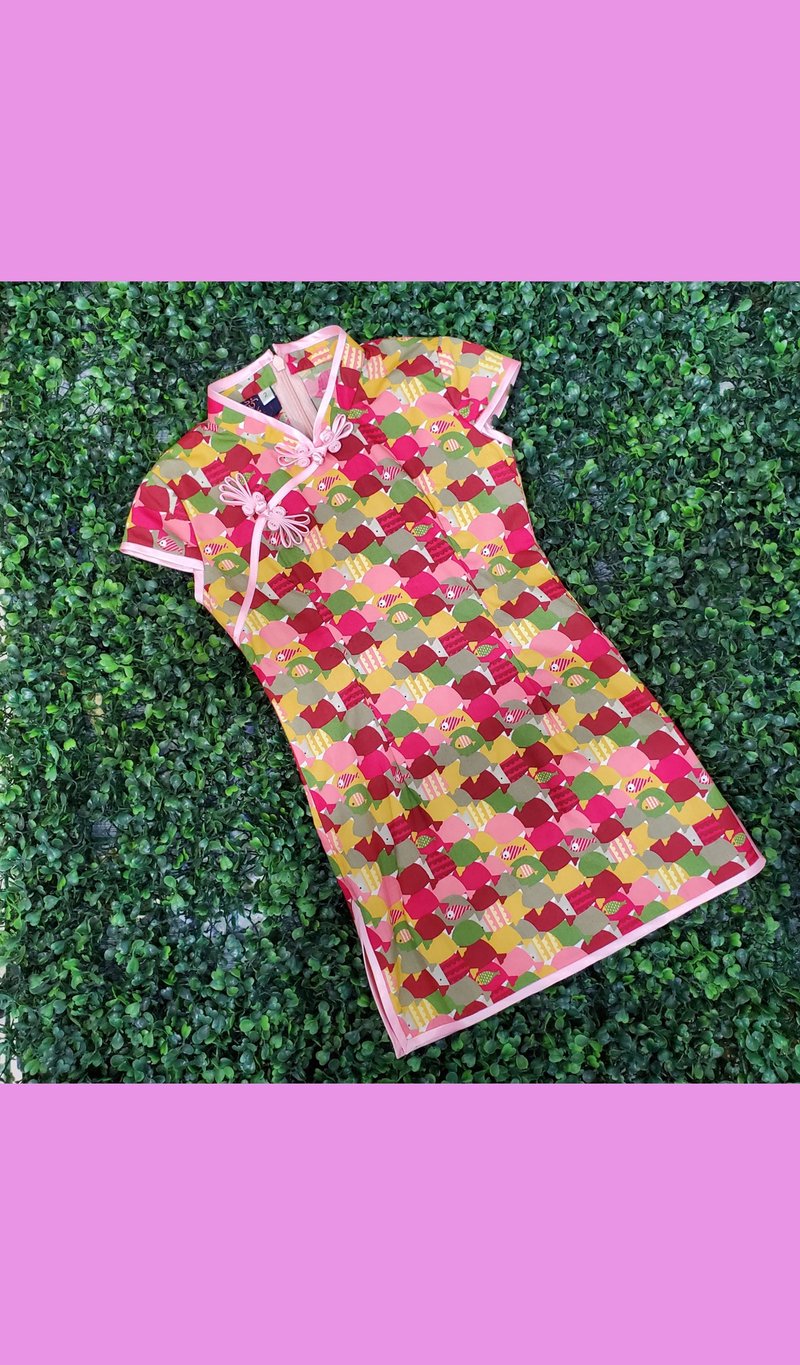 VINTAGE悅裳 新式改良女童旗袍 長裙 連身裙 親子旗袍系列NS-633 - 旗袍/改良式旗袍 - 棉．麻 多色