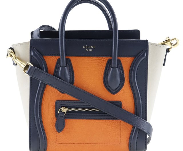 CELINE セリーヌ ナノショッパーオレンジ CELINE セリーヌ ラゲージ ナノショッパー ハンドバッグ