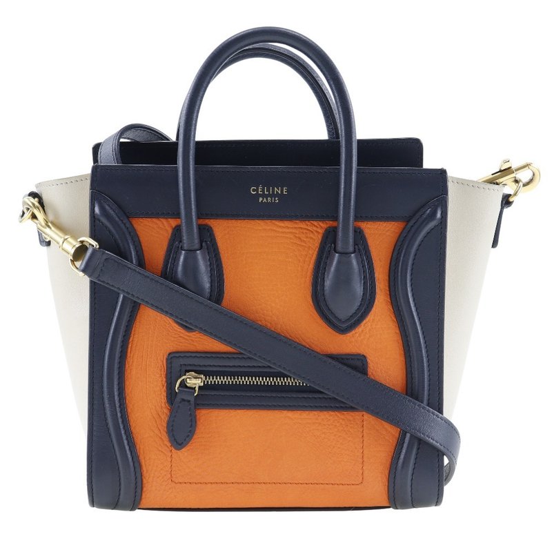 【日本直送】セリーヌ CELINE ラゲージナノショッパー ショルダーバッグ カーフ オレンジ レディース【中古】 - 側背包/斜背包 - 真皮 橘色