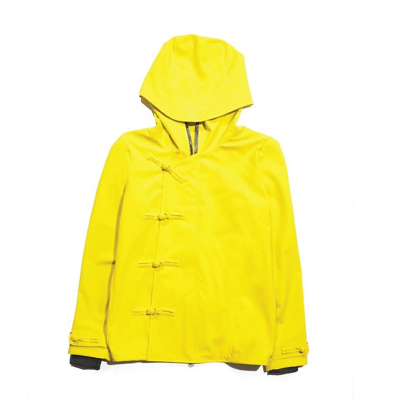 oqLiq - Root - Chinese knot windbreaker (yellow) - Women's Blazers & Trench Coats - Polyester Yellow