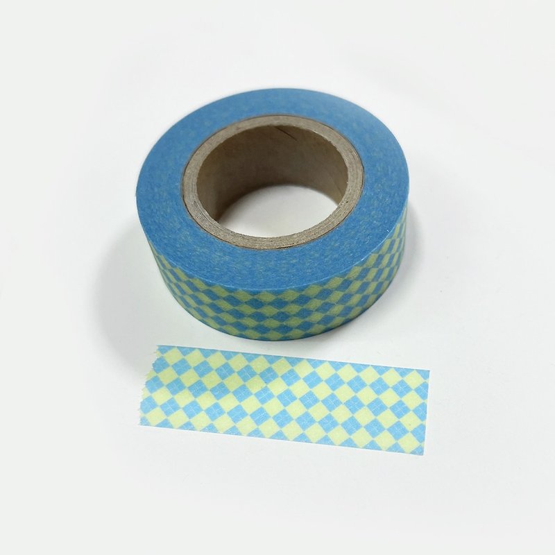 Blue lime argyle | Masking Tape - มาสกิ้งเทป - กระดาษ หลากหลายสี