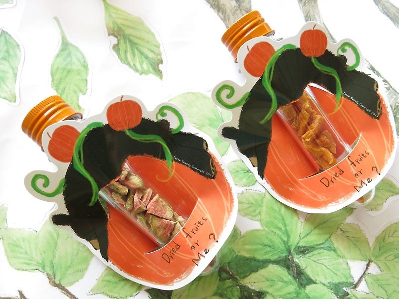 Happy Fruit Shop-Halloween Pumpkin Bear Shaped Test Tube Small Dried Fruit (Single) - ผลไม้อบแห้ง - อาหารสด สีส้ม