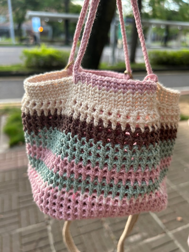 Rainbow woven small waste bag - กระเป๋าหูรูด - ผ้าฝ้าย/ผ้าลินิน 