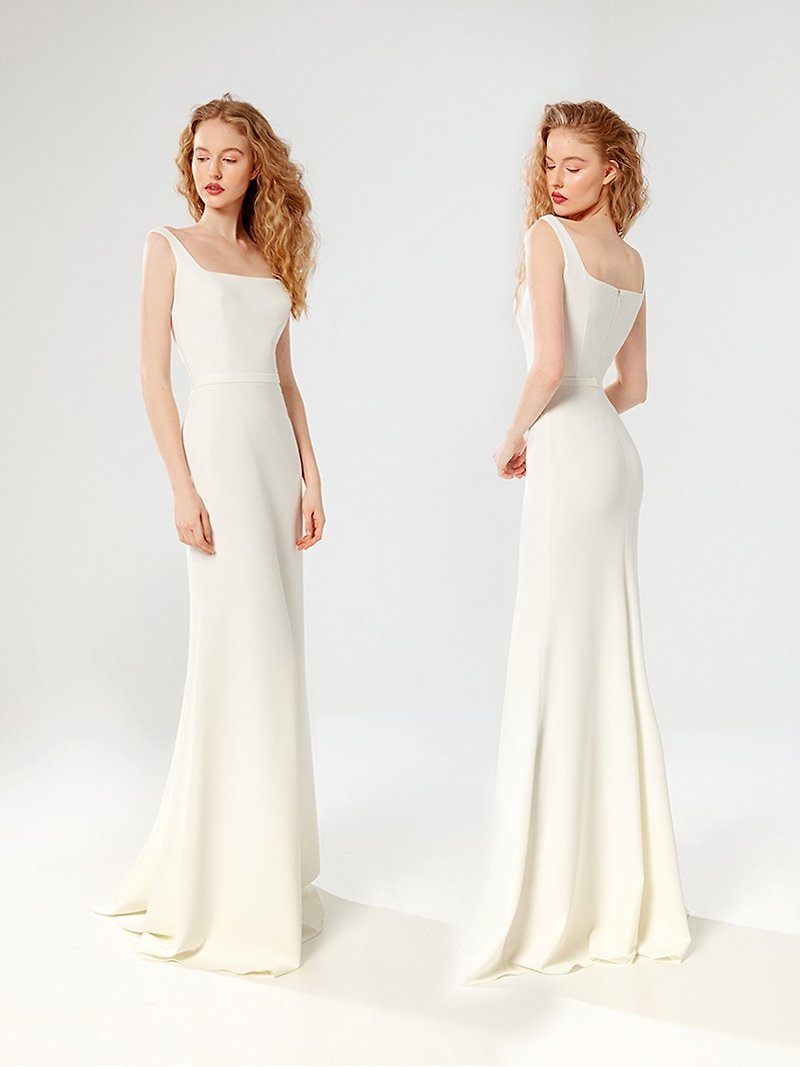 BETHANY wedding dress maxi dress white dress - 禮服/小禮服 - 聚酯纖維 