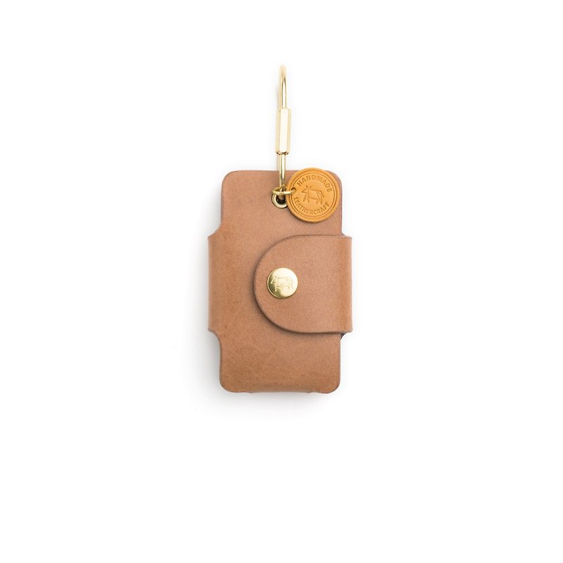 Genuine Leather Leather Goods Orange - DIY Leather Key Cover / Double Button Key Cover / M3-017 / Material Pack