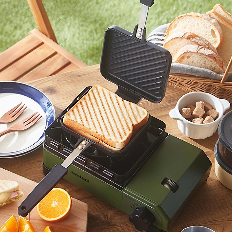【Iwatani Rock Valley】Detachable double-sided non-stick toast frying tongs-special for direct fire - Camping Gear & Picnic Sets - Other Materials 