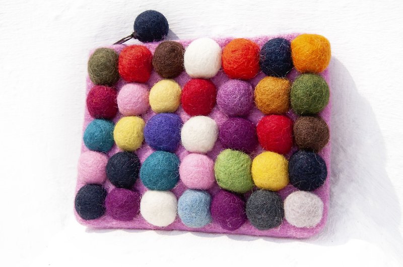 Youyou card sleeve wool felt cosmetic bag digital camera bag iphone mobile phone bag airpods bag - fruit - Phone Cases - Wool Multicolor