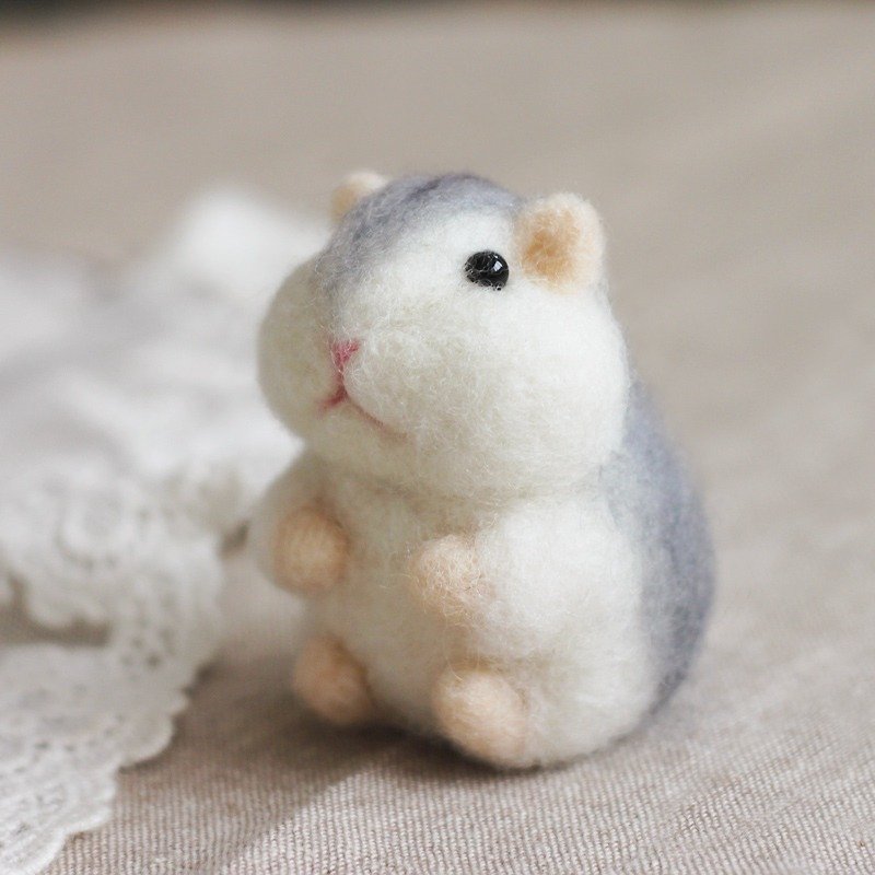Fat hamster tumbler wool felt material package new year gift (with video tutorial) - เย็บปัก/ถักทอ/ใยขนแกะ - ขนแกะ 