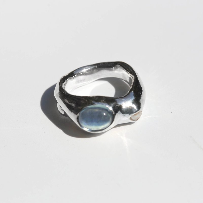 Sea echo ring Ocean echo ring - General Rings - Sterling Silver Blue