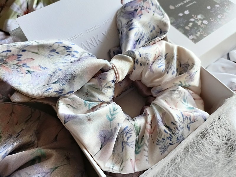 White Herb Garden and Twilight Mist Garden Small Donut Bow Hair Bundle-Limited Gift for Old Friends