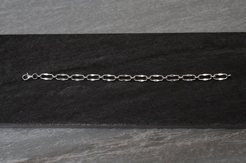 Sterling Silver Embossed Chain Bracelet - Bracelets - Sterling Silver Silver