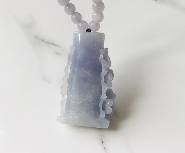 【P2174-001】翡翠　ミャンマー産　ペンダントトップ　ラベンダー P2174-001】翡翠 ミャンマー産 ペンダントトップ ラベンダー