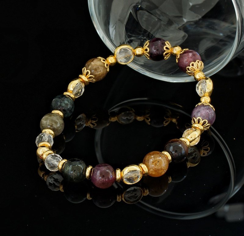 18K GP-2 8mm 碧璽手鍊 ( 18K GP-2 Tourmaline Bracelet ) - 手鍊/手環 - 水晶 