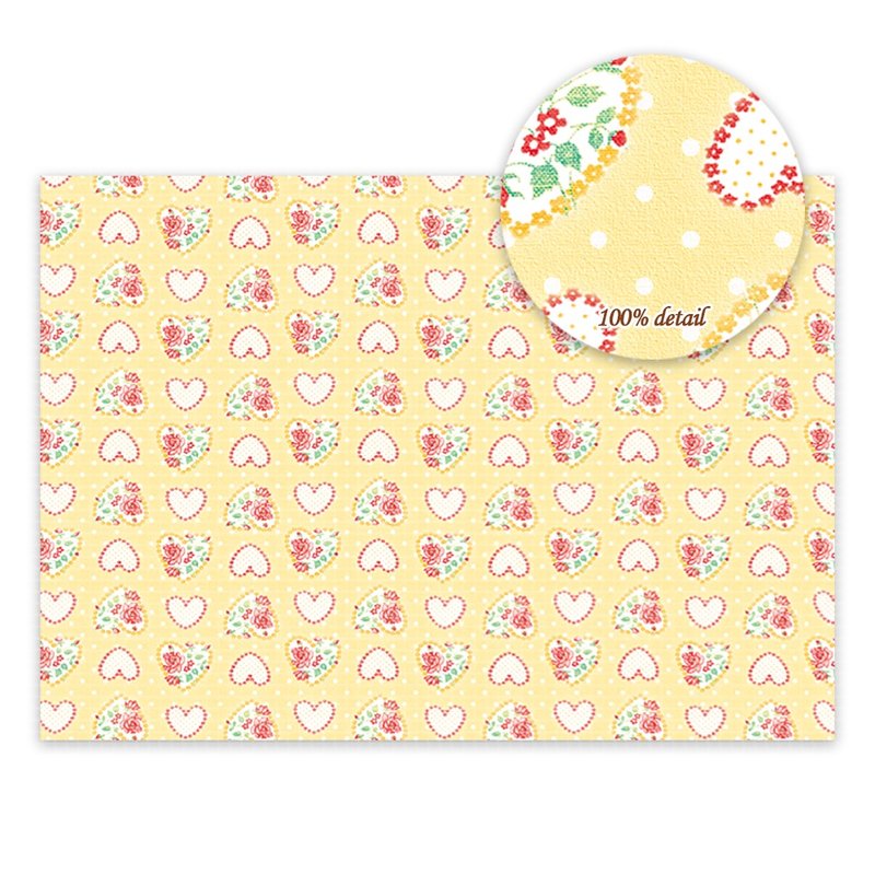 Heart bonbon yellow Wrapping Paper / Scrapbook Paper / 25sheet A4 size - 其他 - 紙 