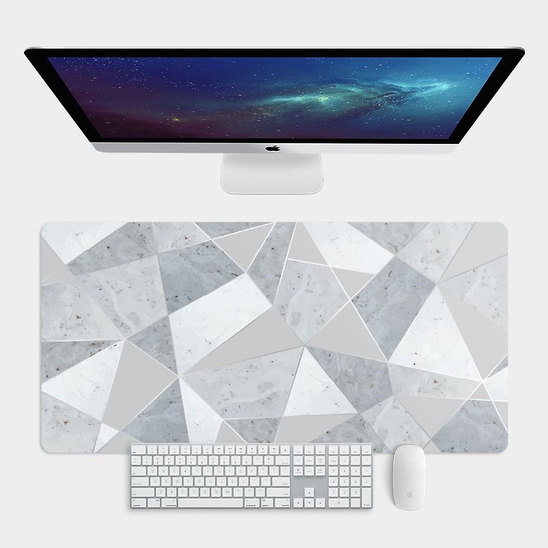 Rhombus Material Marble Large Size Gaming Mouse Pad Table Mat Desk Mat PS193 - Mouse Pads - Rubber Gray
