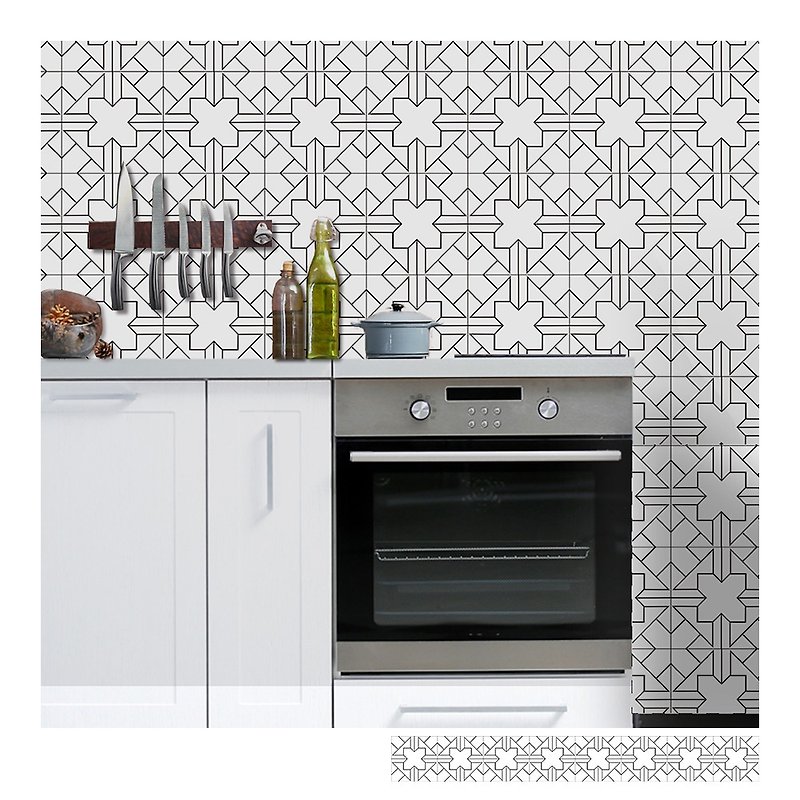 iINDOORS Tiles Sticker Type L Wall Stickers - Picture Frames - Plastic White
