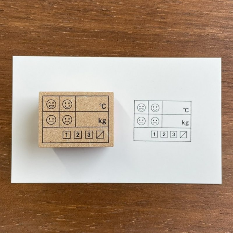 体調管理の記録 体温 体重 気分 排便 手帳スタンプ ラバースタンプ スケジュール帳 日記 日本製 b-055 - 印章/印台 - 木頭 