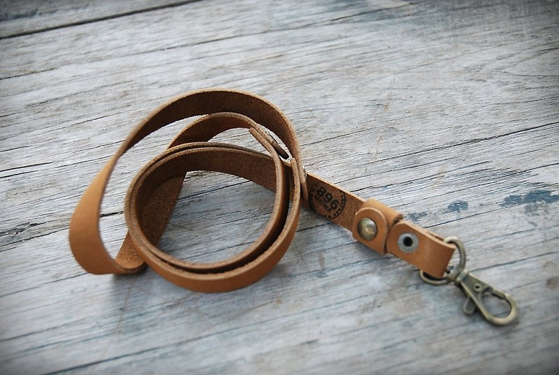 Handmade leather lanyard, Leather keychain, leather key strap, Leather Neck Strap , Neck Lanyard unisex style - 鑰匙圈/鑰匙包 - 真皮 