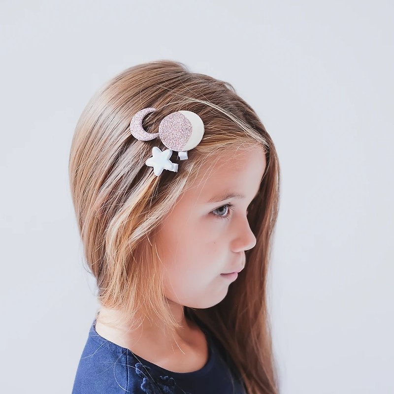 Moon Star Hairpin Three-piece Set | [Mimi & Lula] British children's fashion playful accessories - Hair Accessories - Other Materials Multicolor