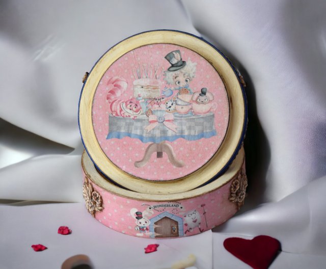 Alice in Wonderland Gifts, Decoupage Jewelry Box, Birthday Present