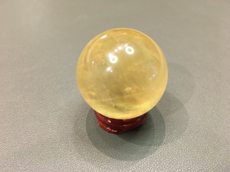 黃方解球 42mm - 消除情緒壓力, 帶來和平及寧靜 - 擺飾/家飾品 - 水晶 