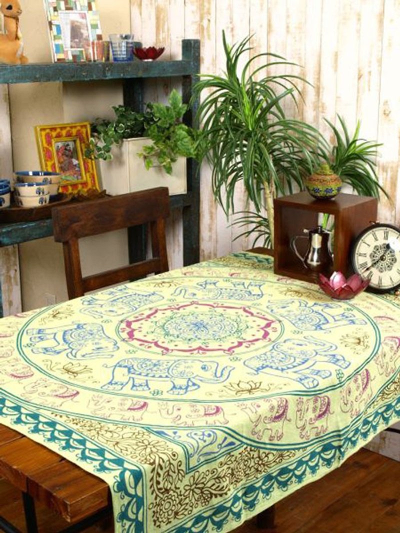 【預購中】✱民族印度象桌布✱(三色) - 擺飾/家飾品 - 棉．麻 多色