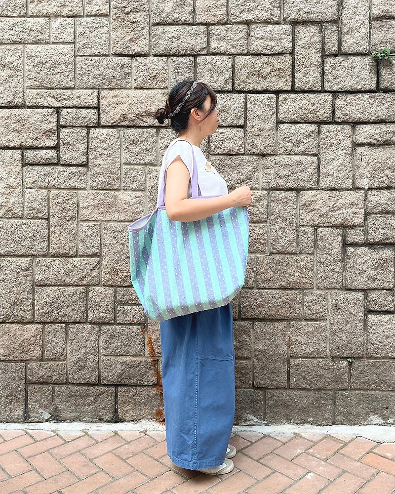 Basic TOTE XL Linen bag waterproof inner folding storage - Handbags & Totes - Cotton & Hemp Multicolor