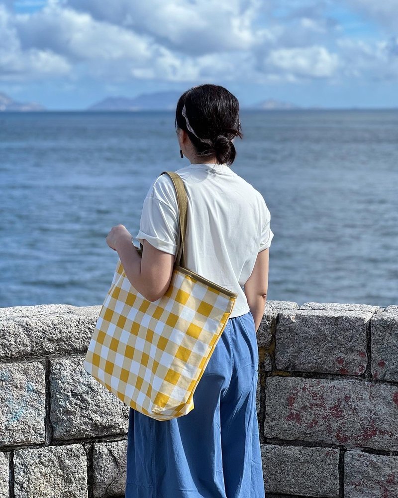 Basic TOTE XL 棉麻大布包 防水內裡 摺疊收納 - 手提包/手提袋 - 棉．麻 多色