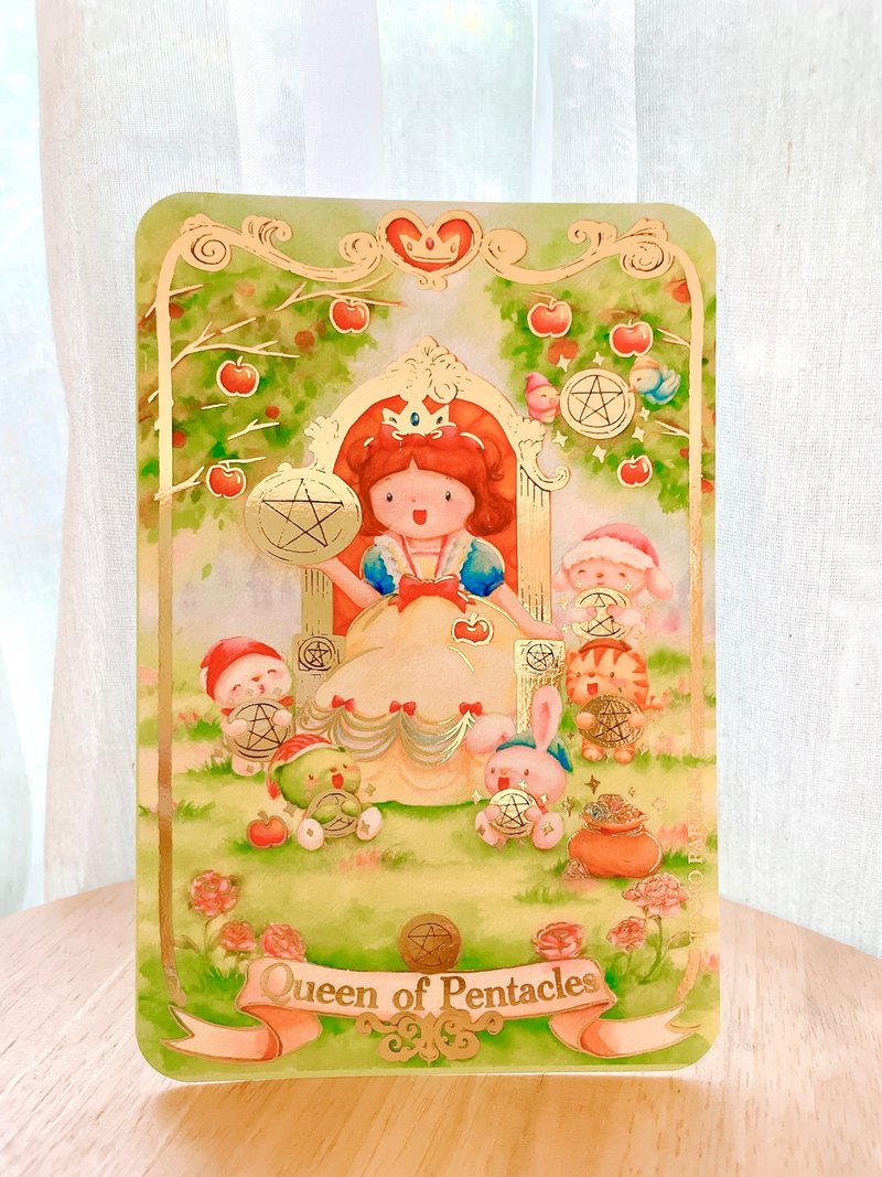Snow white - Queen of Pentacles l Fairytales Tarot Postcard - 卡片/明信片 - 紙 多色